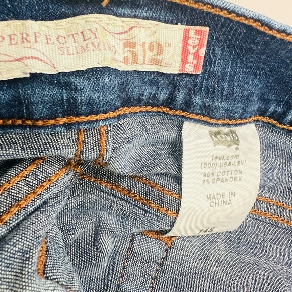 Vintage Levis 512 Perfectly Slimming Wide leg Womens Blue Denim Jeans size 14 - Picture 10 of 11